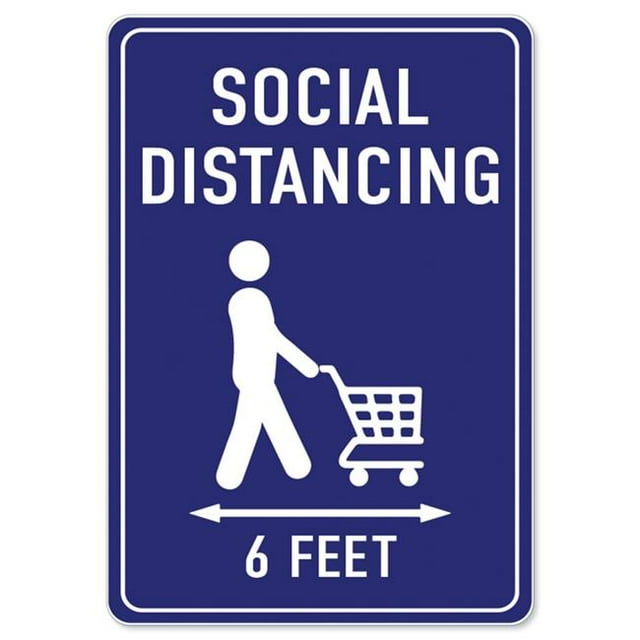 SignMission OS-NS-RD-1824-25595 Coronavirus Notice Sign - 6 ft. Social Distancing