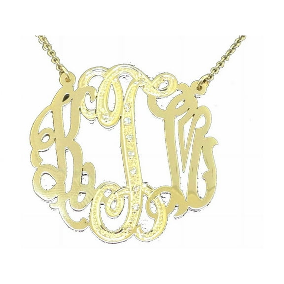 Personalized Diamond Look Satin Finish Nameplate Pendant Necklace 14K Yellow or 14K 14K White Gold.  Special Order, Made to Order. PNK026Y