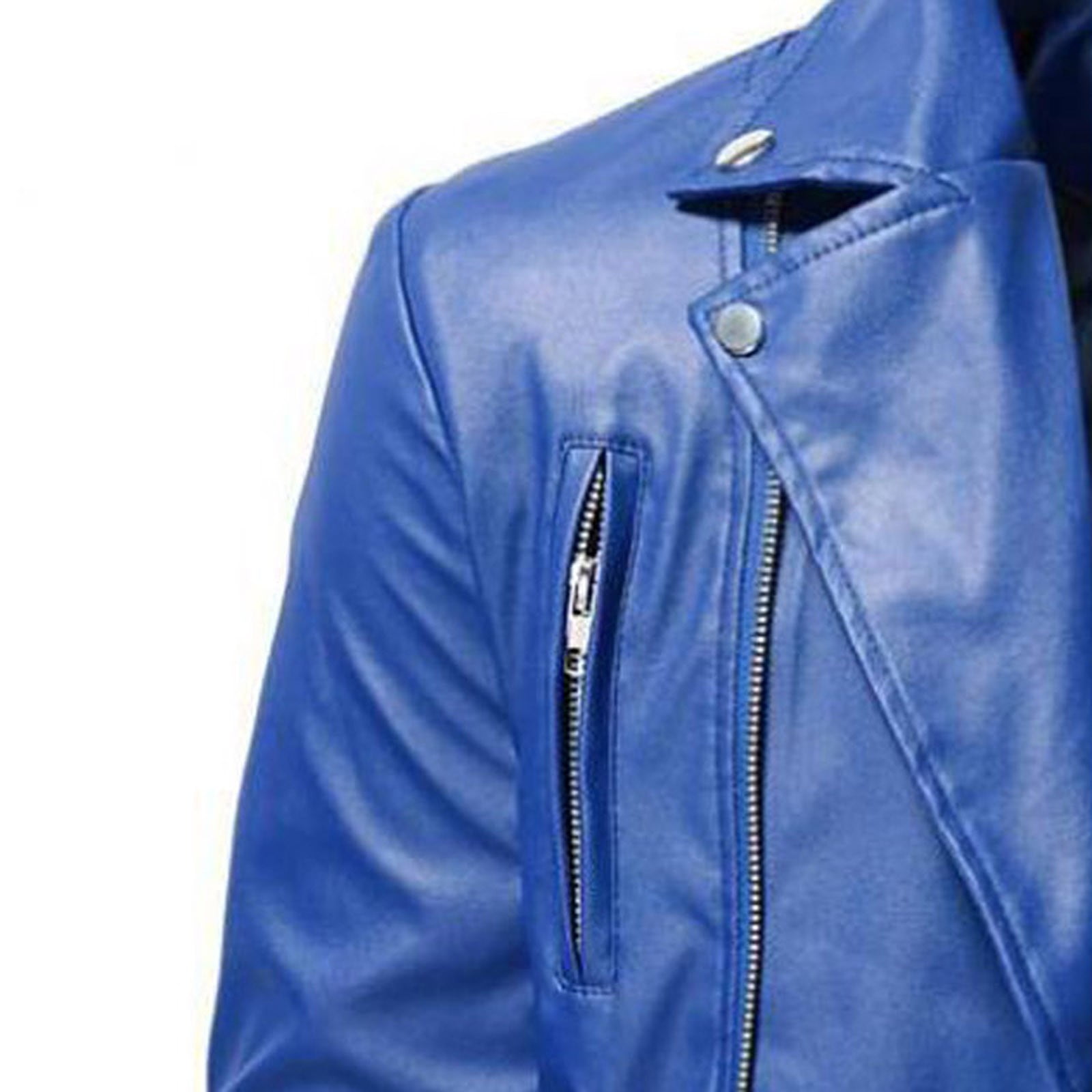 JUUYY Men's Faux Leather Jacket Stand Collar Bomber Jackets