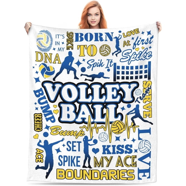 LHSHID Volleyball Blanket Volleyball Gifts for Teen Girls Soft Throw Blanket Volleyball Coach Gift Volleyball Gifts for Team Blanket Lightweight Warm Cozy Fuzzy Blankets for Office Home Sofa
