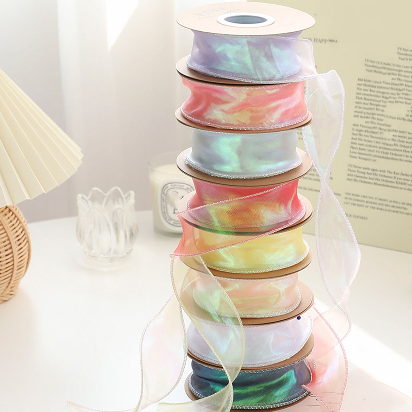 Regenbogen-Organzaband, 10 Mm Breit, 45 M Lang – Schimmerndes Satinband Für Geschenke & Deko