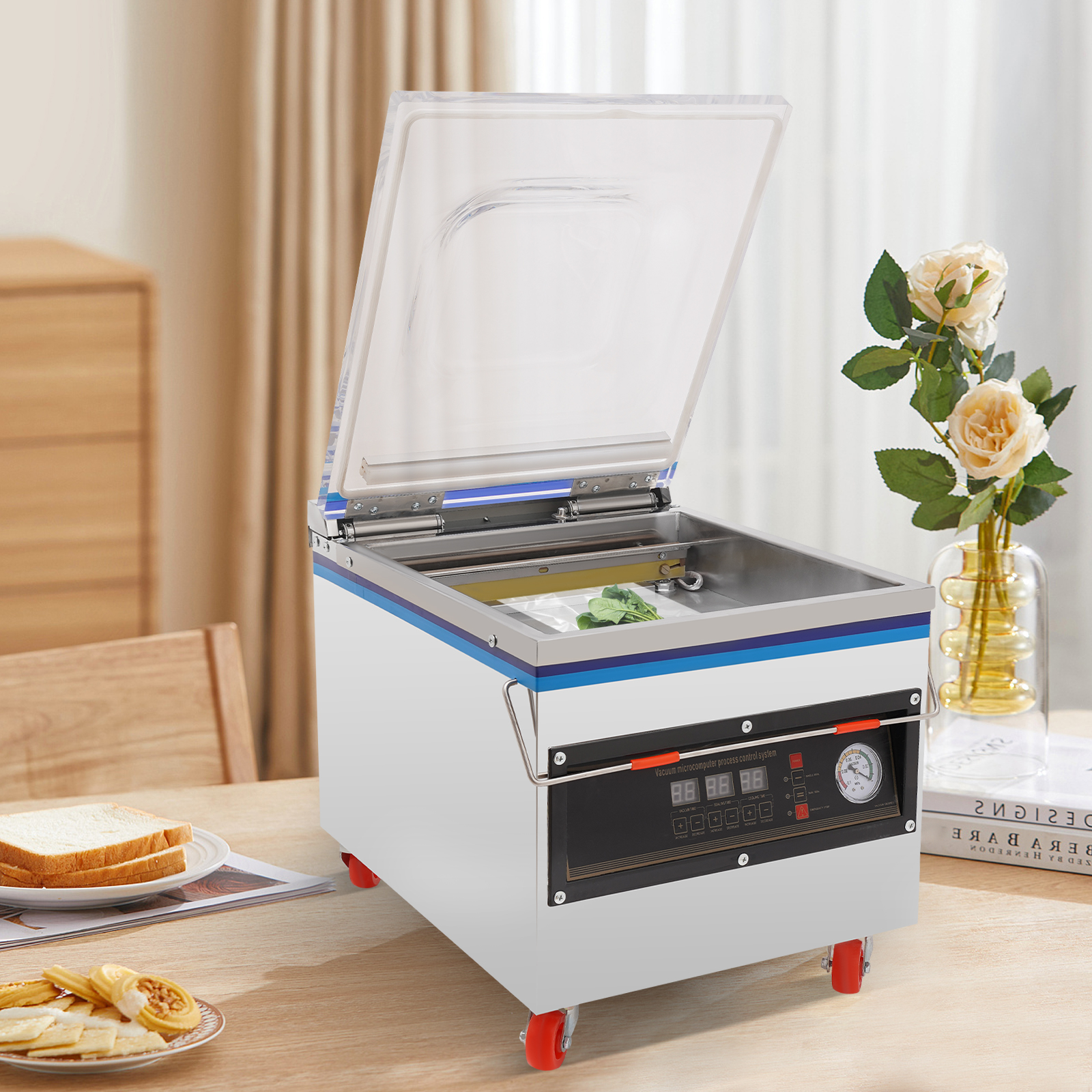 800W Commercial Vacuum Sealer Chamber Packing Sealing Machine Food Saver 110V