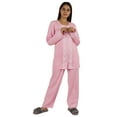 thumbnail image 1 of Moomaya Womens Solid 2 Pcs Nightwear Set Sleepwear Top & Pajama PJ NightSets, 1 of 8