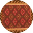 thumbnail image 1 of Ahgly Company Indoor Round Oriental Orange Traditional Area Rugs, 7' Round, 1 of 1