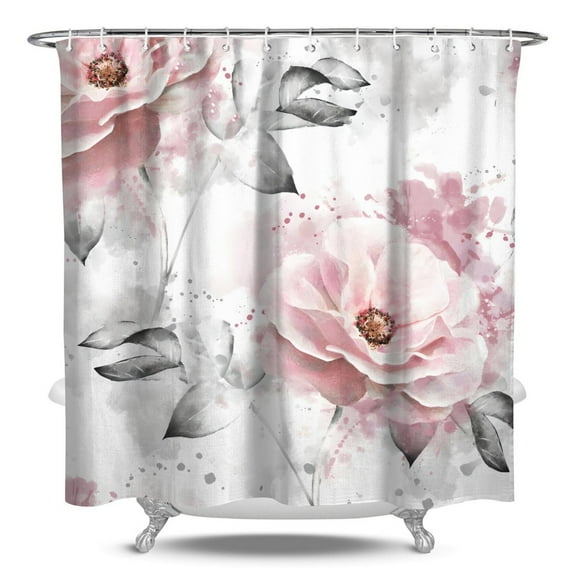 Waterproof Pioneer Shower Curtain 84x72 Inch Polyester Unique Colorful Floral Shower Curtain for Bathroom Hotel Home Decor with 12 Plastic Hooks