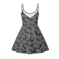 thumbnail image 2 of Jeiento Halloween Bats Dress for Women Sleeveless Summer Dresses Casual Spaghetti Strap Dresses Gray A Line Pleated Flowy Swing Mini Sundress, Size 3XL, 2 of 7