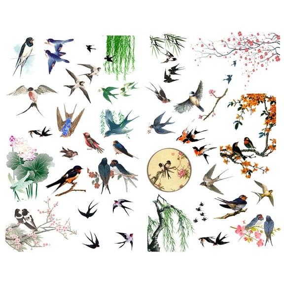 Spring Swallow Birds Decoration Album Planner Stickers Scrapbooking Diary Sticky Paper Flakes