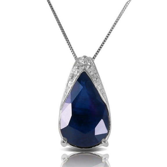 Galaxy Gold 14K White Gold 4.65 Carat Sapphire Pendant Necklace - September Birthstone - Truth & Nobility - 16" to 24" - Fine Jewelry for Women