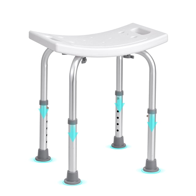 Taburete de ducha VEVOR, silla de baño regulable en altura, límite de 158,8 kg