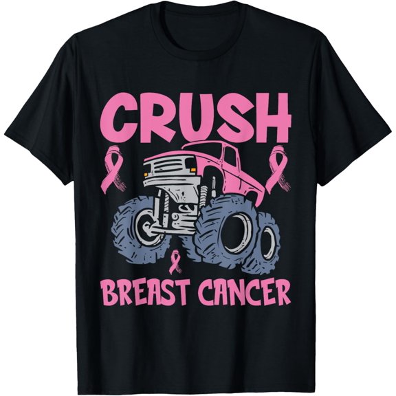 Crush Breast Cancer Awareness Truck pink Women Men Boys T-Shirt