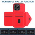 thumbnail image 3 of Allytech iPhone 13 Pro Wallet Case with Hand Wrist, PU Leather RFID Blocking Cards Slots Shockproof Stand Feature Bumper Magnetic Closure Slim Shell Phone Case for Apple iPhone 13 Pro, Red, 3 of 7