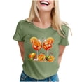 thumbnail image 1 of Fgnfyis T-Shirt à Manches Courtes Imprimé Col Rond Mode Décontractée pour Femmes Vert Armée TG, 1 of 3