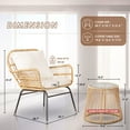 thumbnail image 5 of RADIATA 3-Piece Patio Boho Furniture Set with Ajustable Feet, Boho Outdoor Conversation Set with Table, Sofa Seating Set with Thick Cushion for Backyard Lawn Garden, Beige, 5 of 9
