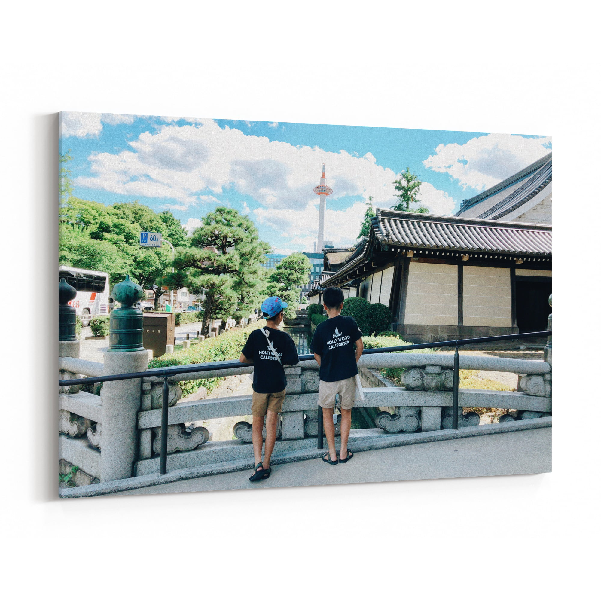 Cool Retro Travel Poster *FRAMED* CANVAS ART Spring Kyoto Japan 16"x12" 