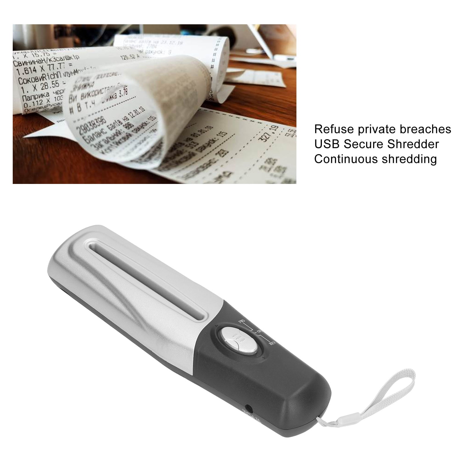 Mini Destructeur De Documents Portable USB - Déchiquetage 4mm Pour Papier, Factures Et Plastique - 6
