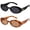 2 Pack-black+amber, variant on Retro Oval Sunglasses for Women Men Trendy Small 90s Style  Skinny Narrow Frame 2-Pack