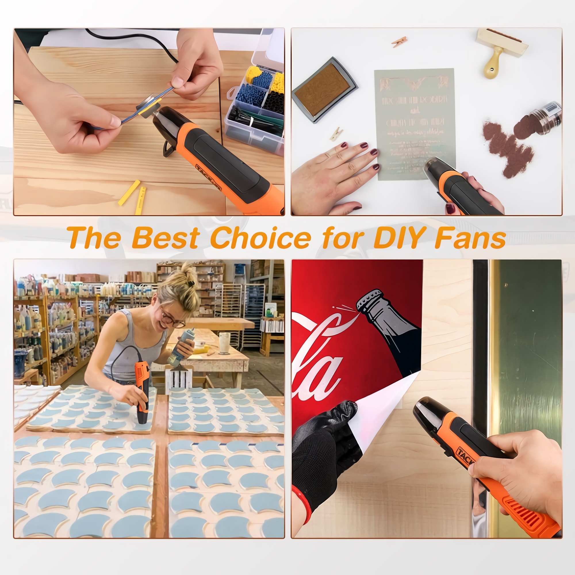350W Mini Heat Gun 350°C/662°F, with Over Heat Protection, Non-Slip Rubber Grip