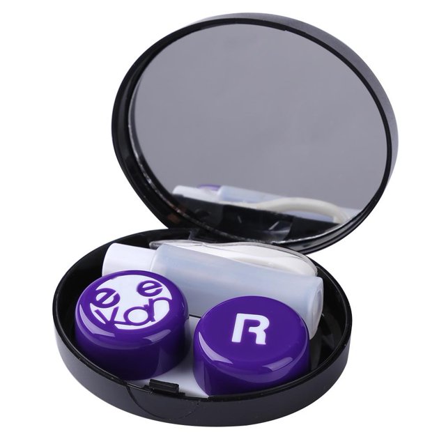 Ygjytge Juego De Caja De Lentes De Contacto Portátil, Herramienta De Uso De Anteojos Invisibles (Púrpura) Ygjytge Para estrenar