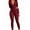 Wine Red, variant on Women Long Sleeve Ribbed Jumpsuit Zip Up Front Workout Bodycon Romper Wine Red L