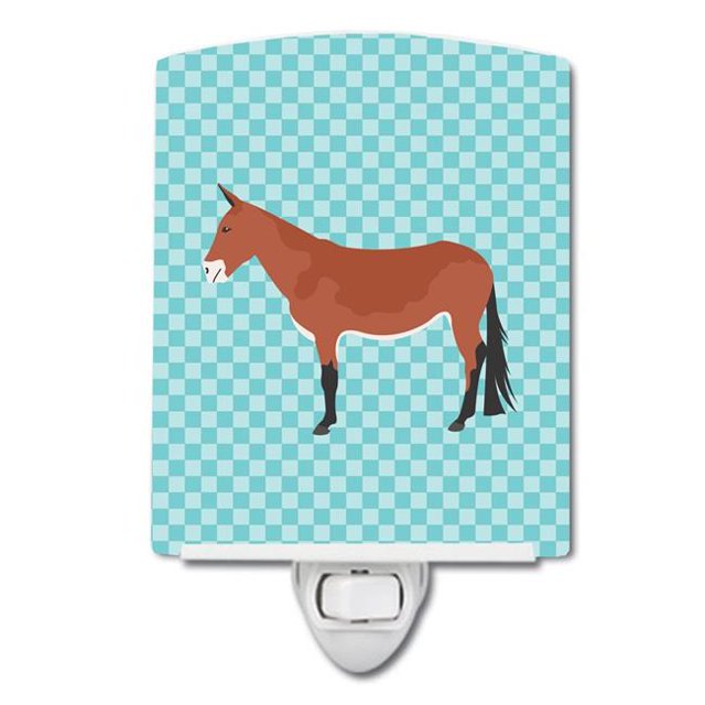 Carolines Treasures BB8019CNL Mule Blue Check Ceramic Night Light