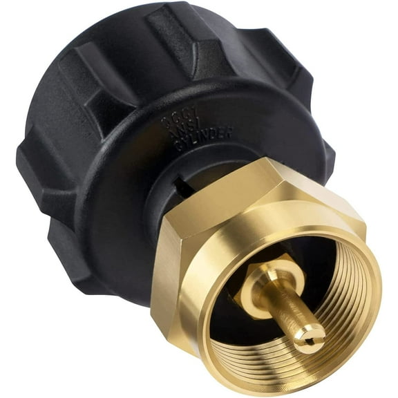 Propane Refill Adapter, LP Gas 1 LB Cylinder Tank Coupler, Universal for QCC1/Type1 Propane Tank and 1 Pound Tank Throwaway Disposable Bottle-Solid Brass