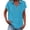 Sky Blue, variant on Kelon Womens Blouses Short Sleeve Shirts V Neck Linen Cotton Dressy Casual Work Blouses Fashion Boho Clothes, S