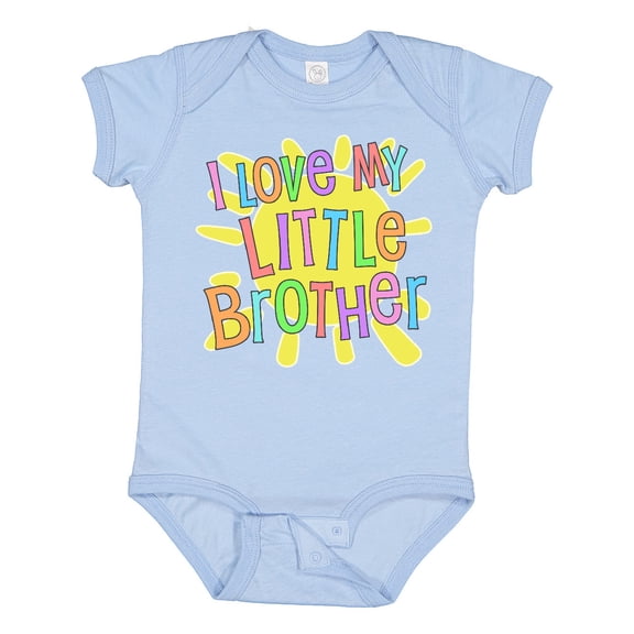 Inktastic I Love my Little Brother- sun and rainbow letters Boys or Girls Baby Bodysuit