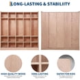 thumbnail image 3 of M optimized 5-Section Classroom Coat Locker, 20 Cubbies for Classrooms, Daycare Cubby with 4 Casters, 5 Hooks and 2 Storage Boxes, for Home, School, Kindergarten, 3 of 7