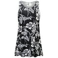 thumbnail image 1 of Plus size 1x Extra Tall Womens Sleeveless Silver Magnolia Designer Print Tunic Tops Casual Loose Fitting Flowy Shirts Blouses, 1 of 4