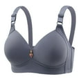 thumbnail image 2 of Women Gathering Breathable Everyday Bra, Bras, Daily Bra, Wireless, Smooth, Removable Pads, Comfortable, Lightweight, Soft, Women's, Plus Size, Large Bust, Comfort Fit | TruBelle,Gray XL, 2 of 3