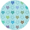 thumbnail image 1 of Ahgly Company Tapis Rond Lavable en Machine Intérieur Transitionnel Bleu Électrique, 5 Pieds Rond, 1 of 7