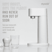 Mysoda Ruby 2 Sparkling Water Maker Soda Machine 1L Bottle White Silver Manual Carbonator