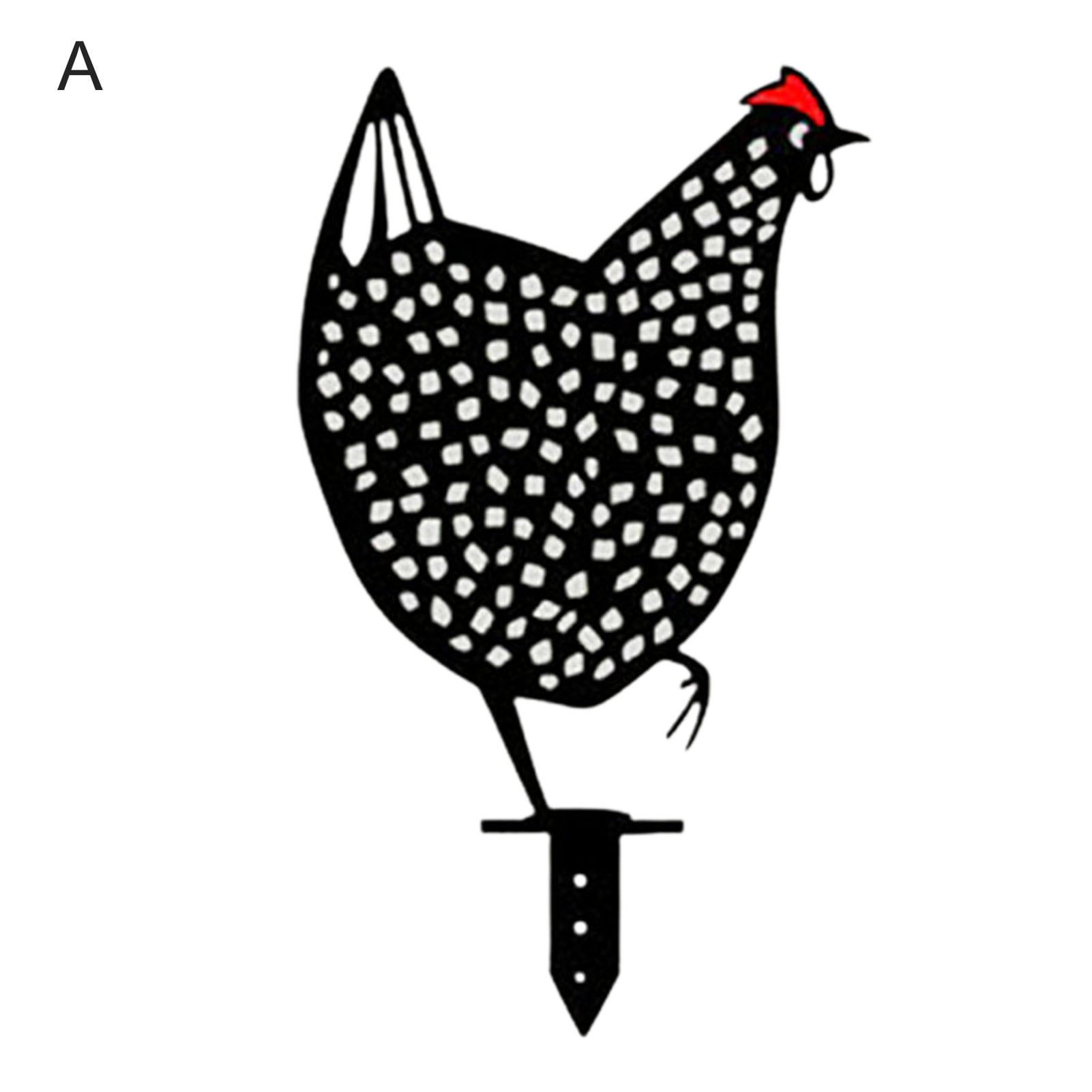 WindC Creative Black Metal Chicken Statue Ornament Decor Yard Art