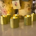 thumbnail image 4 of 24PCS Gold Decorations Led Flameless Votive Tealight Candles Battery Operated Glitter Tea Light Candle for Table Decorative Wedding Christmas, 4 of 11