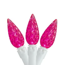 Northlight LED C6 Faceted Christmas Lights - Pink - 22.5' White Wire - 70ct