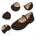 thumbnail image 7 of Women's Platform Suede Mary Jane Shoes Vintage Round Toe Casual Dress Shoes Wide Toe Box Slip On Loafers Brown Size 9, 7 of 7