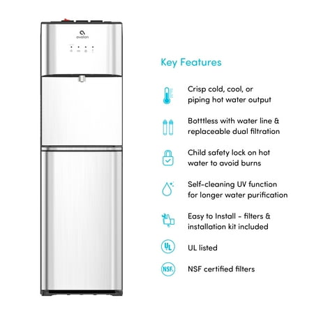 Avalon Self Cleaning Bottleless Water Cooler Dispenser 3 Temperatures