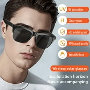 DEELLEEO Smart Glasses,Wireless Bluetooth,IPX7 Waterproof,Bone Conduction Sound (Music&Call) for All Smart Devices - Polarized Lens Sunglasses