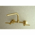 thumbnail image 3 of Kingston Brass Concord 8-Inch Adjustable Center Wall Mount Kitchen Faucet, Brushed Brass, 3 of 5