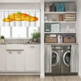 thumbnail image 3 of LALILO Kitchen Curtain Valance Blue Growth Forest Retro Yellow Rod Pocket Window Curtain 52"x 18" Set of 2, 3 of 7