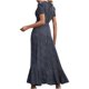 thumbnail image 4 of Vestido largo con volantes y abertura plisada estampada con cuello en V y manga corta para mujer a la moda Pompotops ghjkhdj17771, 4 of 9