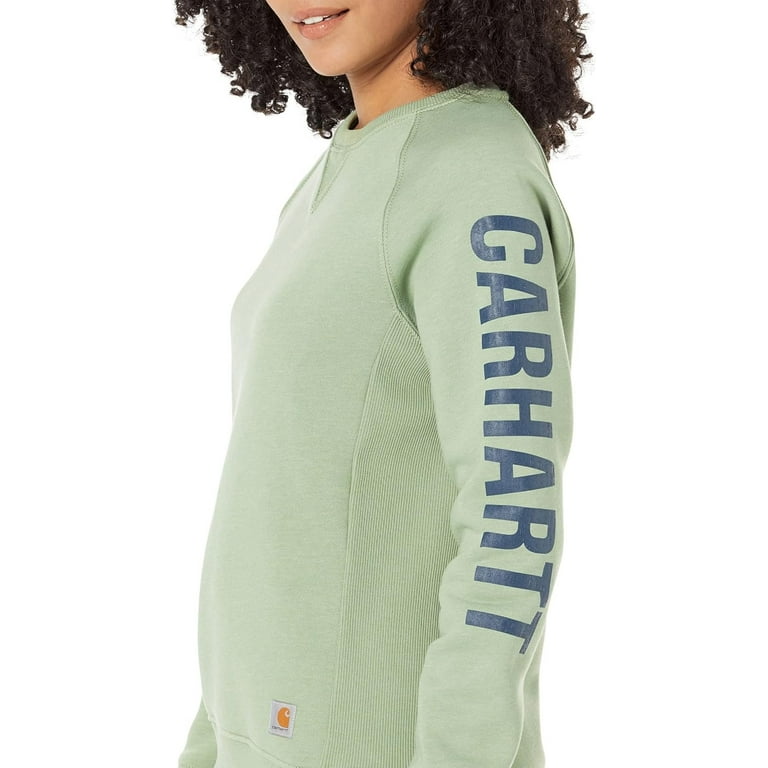Carhartt Relaxed Fit Midweight Crew Neck Block Logo Sleeve Graphic Sweatshirt Jade Heather XL Walmart