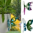 thumbnail image 1 of Colgante de insectos metálicos pintados a mano para macetas - Decoración de jardín verde y morado - Percha para plantas exteriores de 15x13 cm, 1 of 8