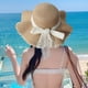 thumbnail image 4 of Sombrero de paja con ala grande y lazo de encaje de 54 a 58 cm de circunferencia para mujer, sombrero de playa con protección solar para verano, 4 of 5