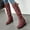 01 Red, variant on Teissuly Women's Boots Clearance, Foreign Trade Candy Color Patent Leather Ladies Back Zipper Thick Heel Round Toe Over-the-knee
