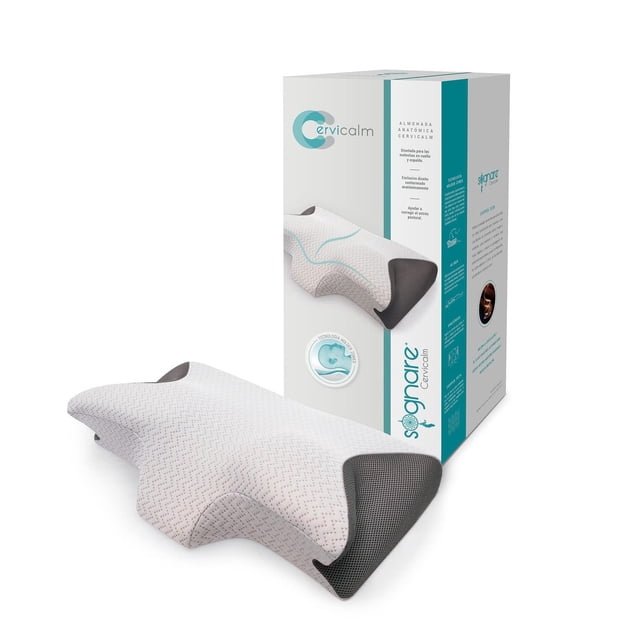 Almohada Cervicalm Sognare Memory Foam Blanca Hipoalergénica Antibacterial Lavable para Evitar Moles