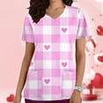 thumbnail image 2 of Edvintorg Valentine's Day Nurse Uniforms Women Scrubs Tops Clearance Fashion Short Sleeve V-Neck Tops Working Uniform Printing Pocket Blouse Tops Summer Women Clothing, 2 of 4