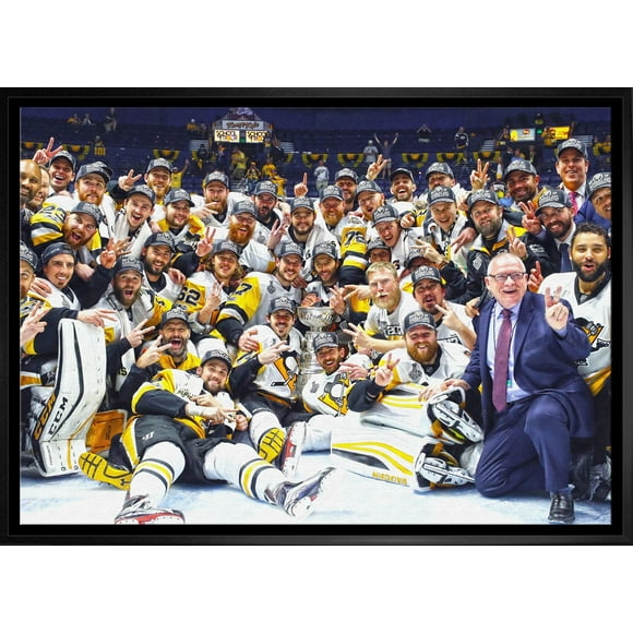 Pittsburgh Penguins 20x29 Framed Canvas 2017 Stanley Cup