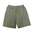 thumbnail image 5 of YYDGH Men's Linen Shorts Pleated Business Casual Dress Shorts 7 Inch Drawstring Elastic Waist Summer Beach Lightweight Shorts with Pockets, 5 of 8