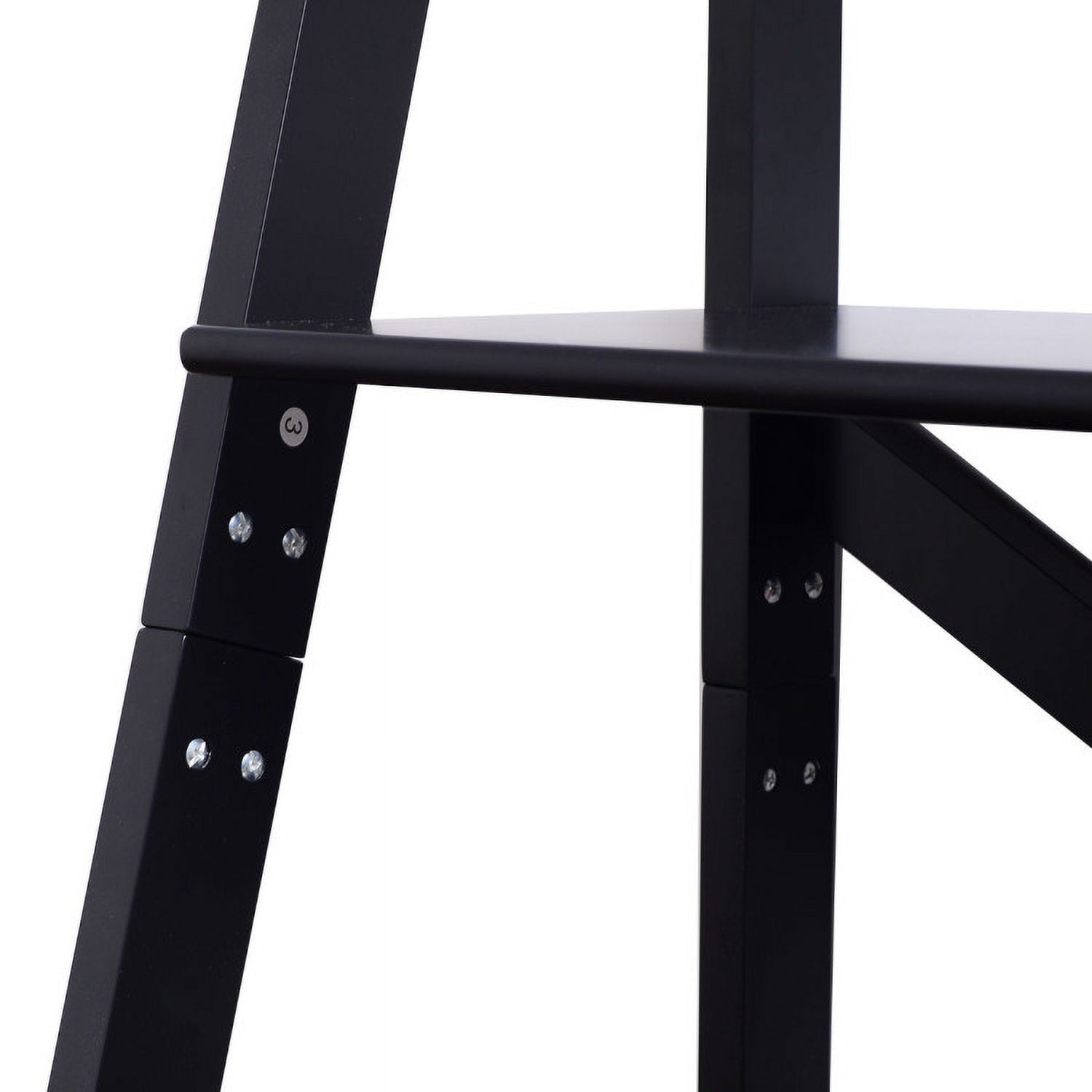 Demi Bonn 4-Tier Leaning Bookshelf, Free Standing Ladder Shelf Bookcase, Black